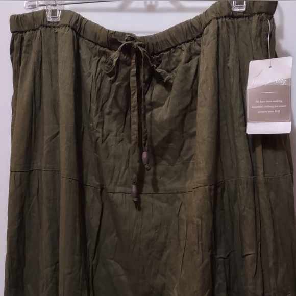 Green Crinkle Drawstring Skirt White Stag NWT - Picture 11 of 14